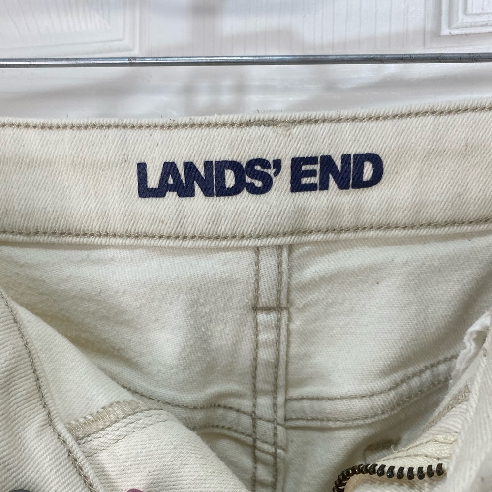 Lands' End Off-White Mid Rise Straight Denim Jeans Size 10 - Picture 5 of 12